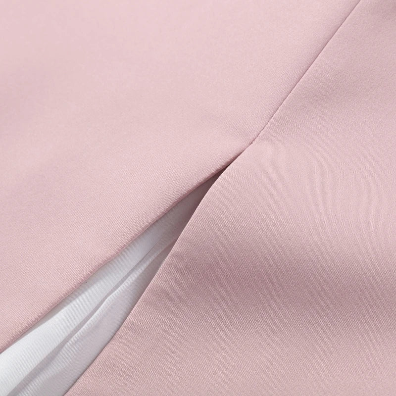 2026 Summer Stand Collar Solid Women's Midi Dress Elegant Single Breasted Short Sleeve Slim Dresses Fashion New Female Long Robe
