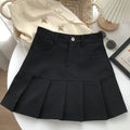 Y2K Vintage High Waist Pleated Skirt Women College Style Uniforms Safety Pants Mini Skirts Woman Korean Street Slim A-Line Skirt