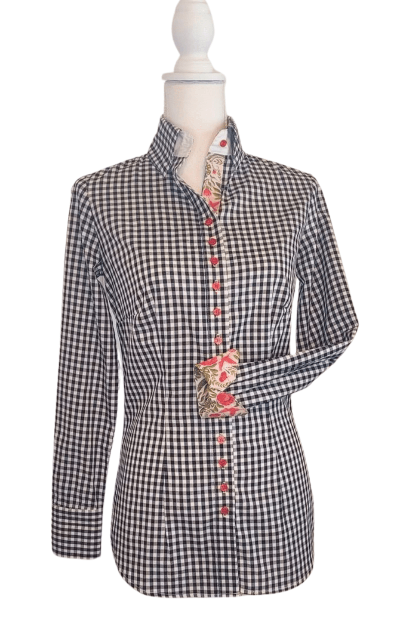 Core Collection Black and Cream Gingham Women's Western Shirt